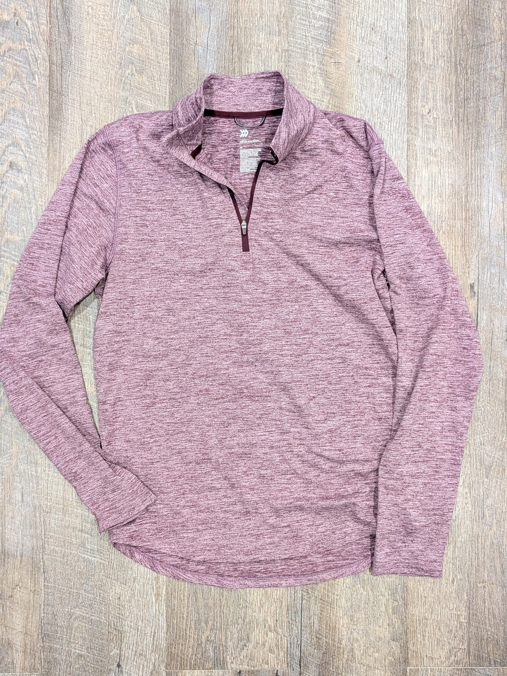 all in motion Heathered Mauve Quarter-Zip Pullover